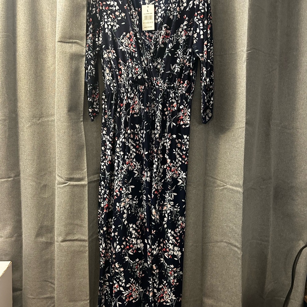Seven Islands Navy Dress with Pink Accents